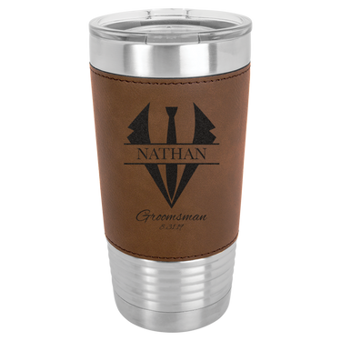 Personalized 20oz Leatherette Groomsmen Tumbler Gift